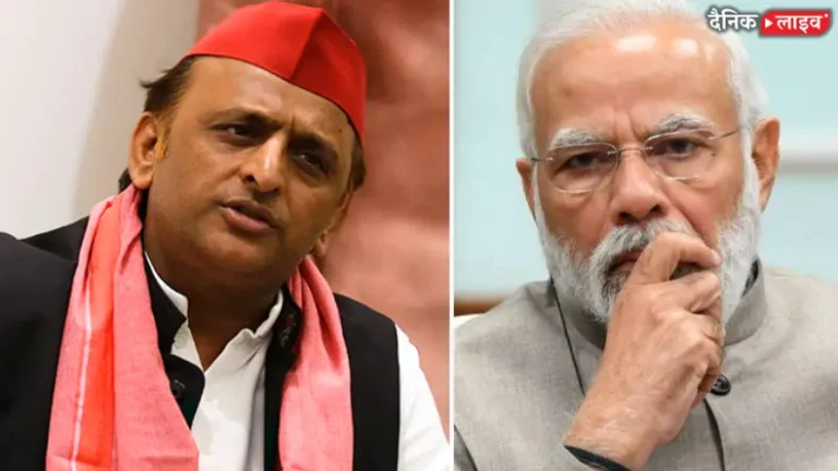 Akhilesh Yadav and PM Modi