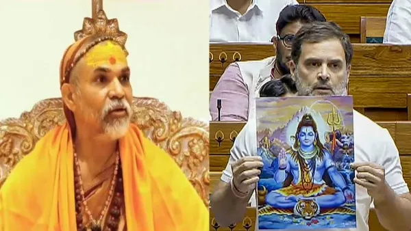 Shankaracharya Swami Avimukteshwaranand and Rahul Gandhi